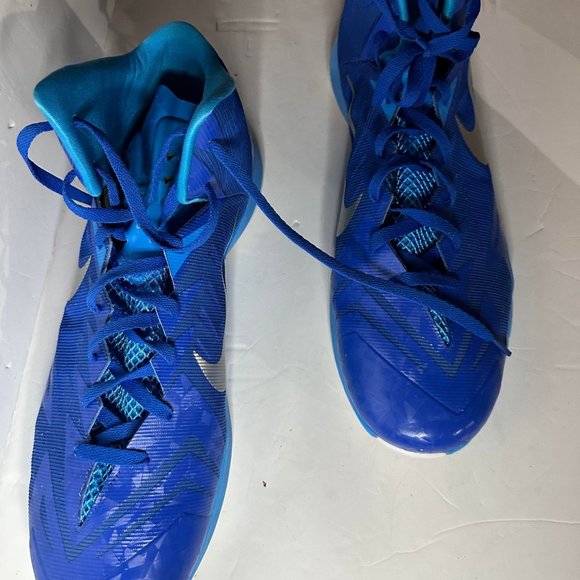 Nike Men's Lunarlon Hyperquickness Basketball Shoe Royal Blue Size 18 - Picture 2 of 9